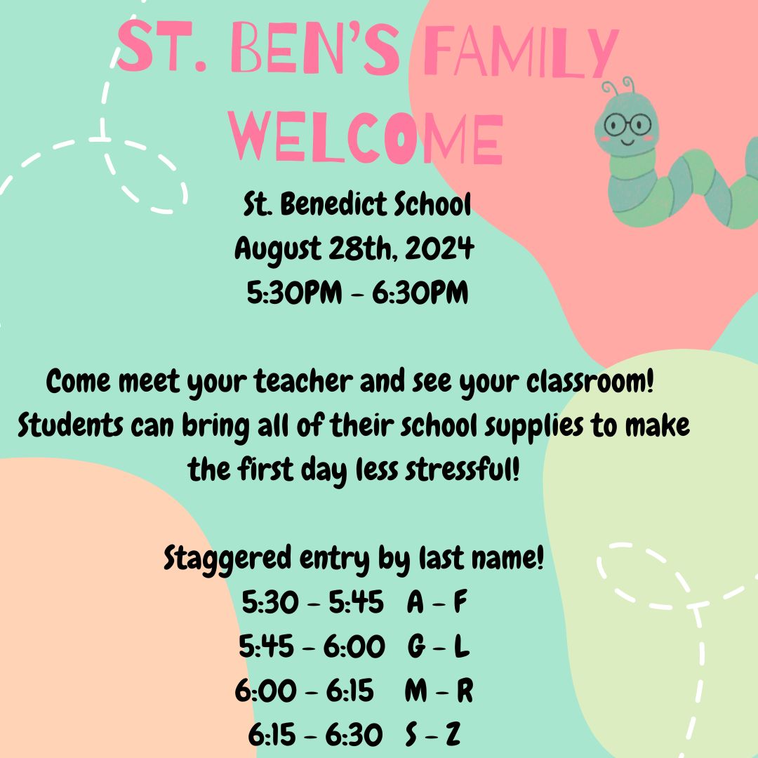 Welcome Back Family Night! | St. Benedict School